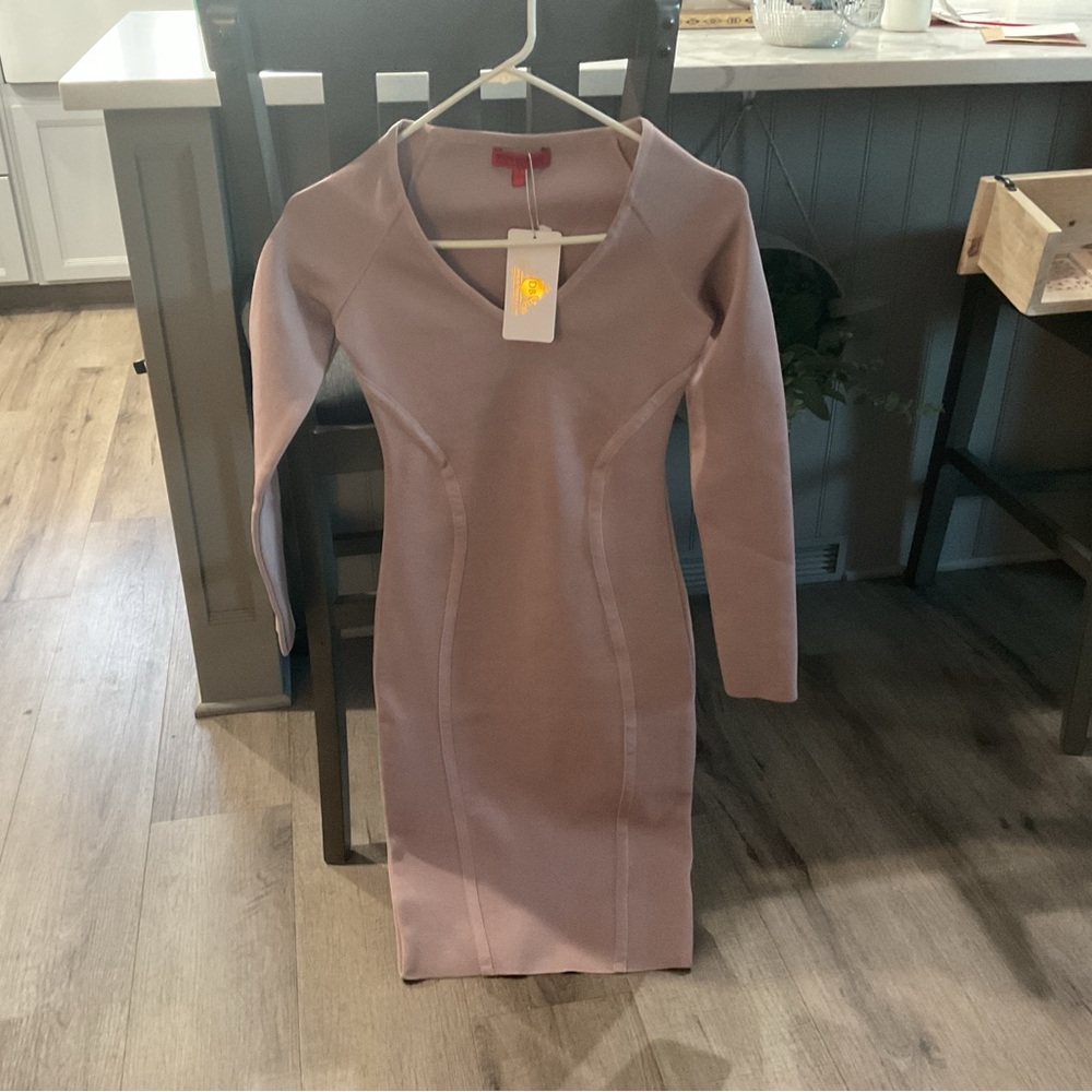 WOW Couture Dusty Pink Long Sleeve Dress